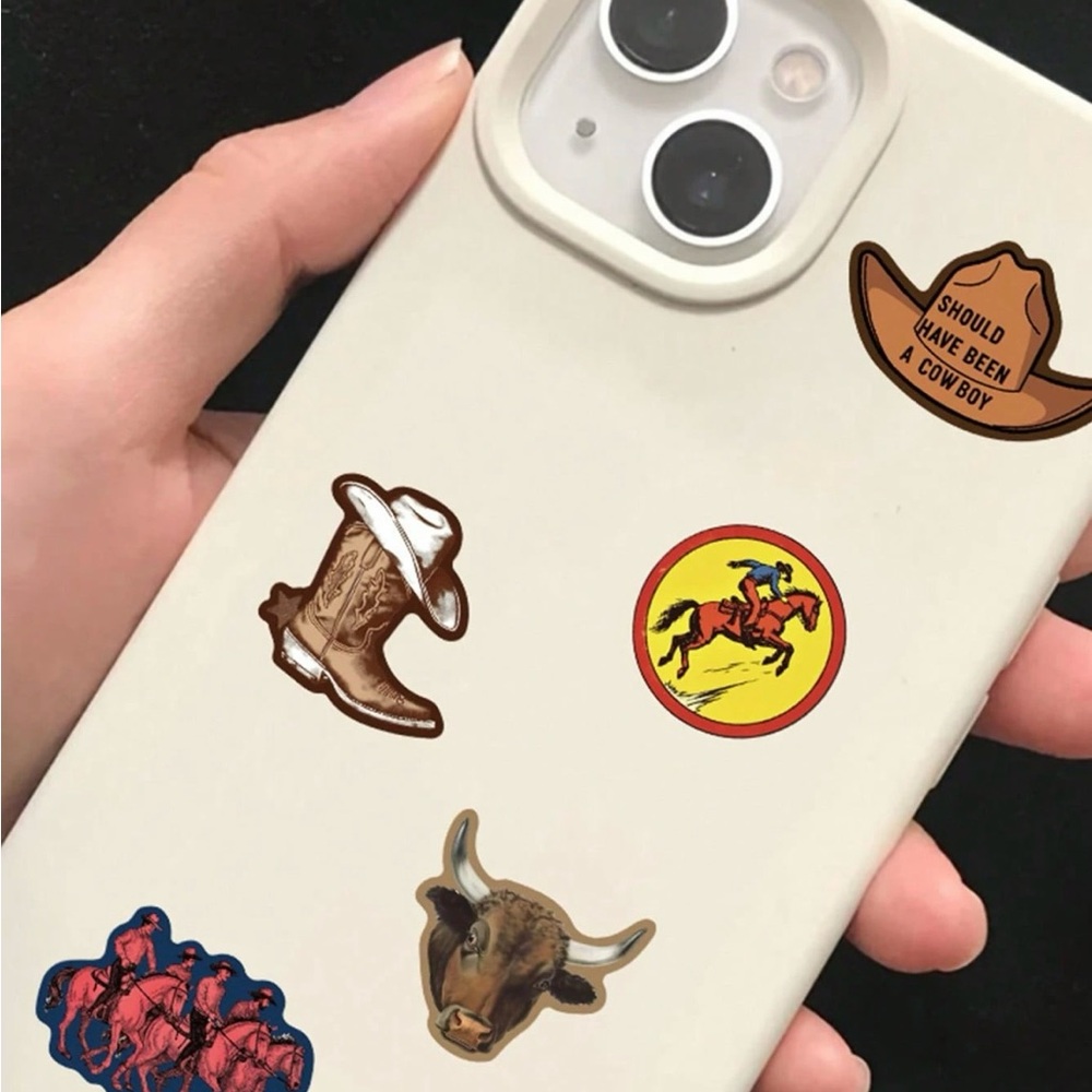 50 Western Cowgirl Stickers Cowboy Rodeo Horses Bull Boot Hat Sheriff - Picture 10 of 11